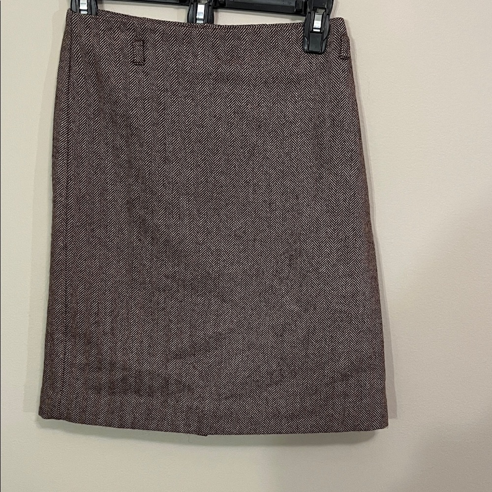 Laundry By Shelli Segal Brown Herringbone Pencil Skirt